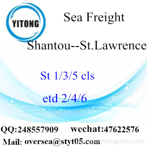 Shantou Port LCL Consolidation To St.Lawrence